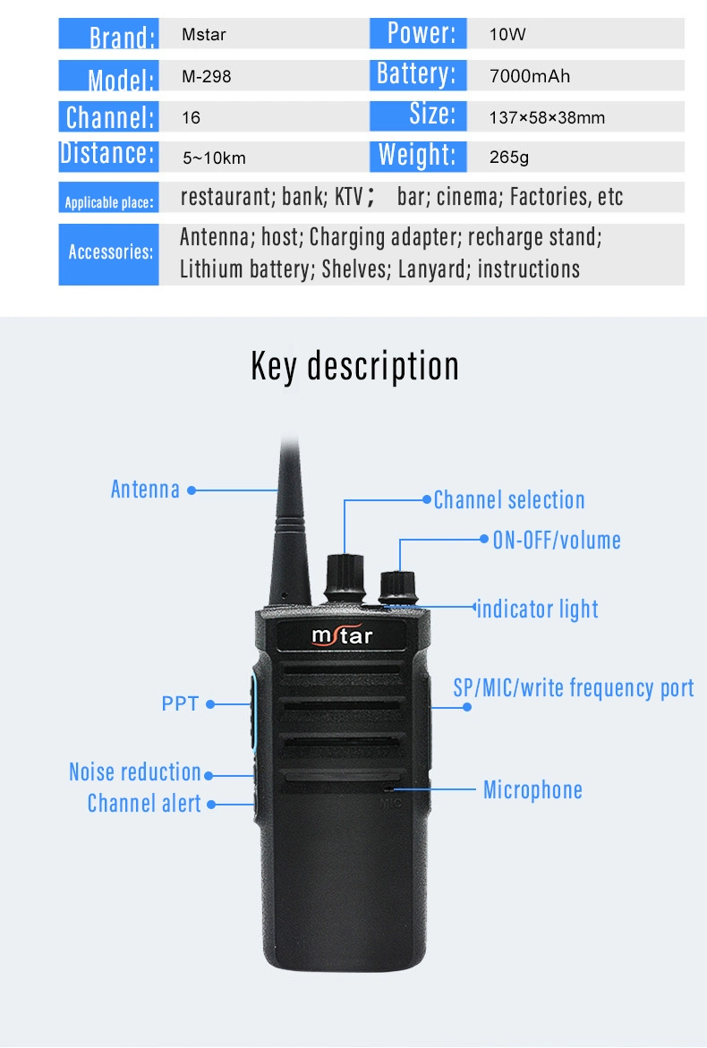 Mstar M-298 Handheld Outdoor Transceiver Walkie Talkie