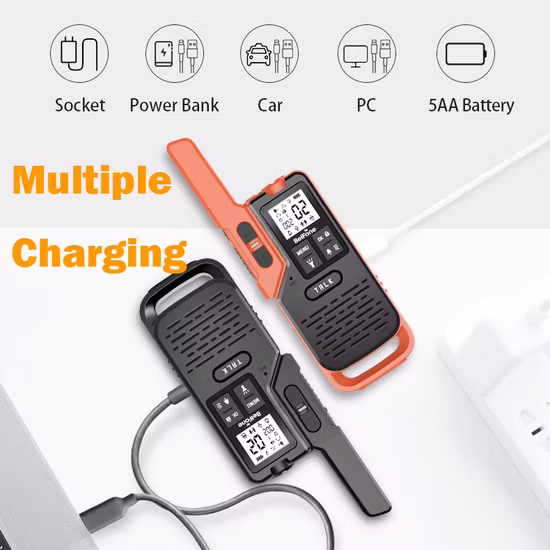 Mini walkie talkie de radioaficionado portátil para exteriores Frs PMR Channel